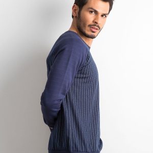 Wholesale Navy blue striped sweatshirt for men