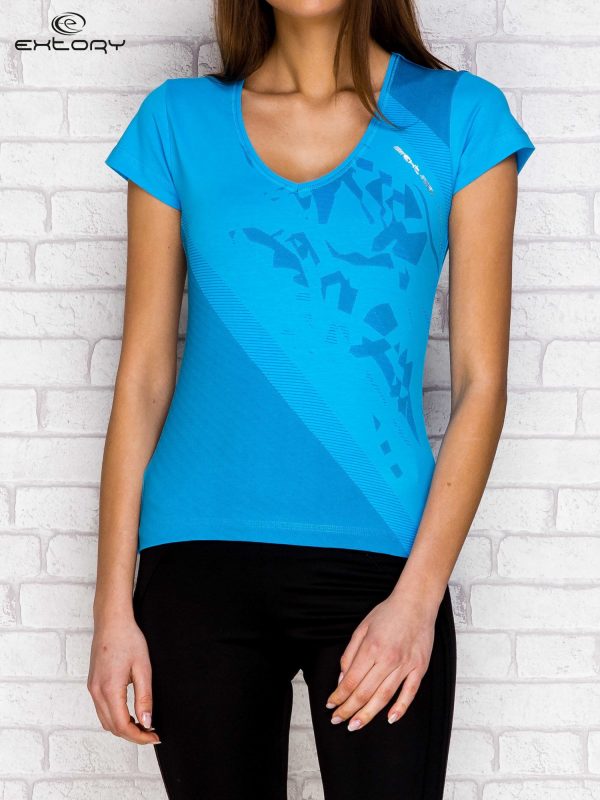 Wholesale Turquoise t-shirt with graphic print