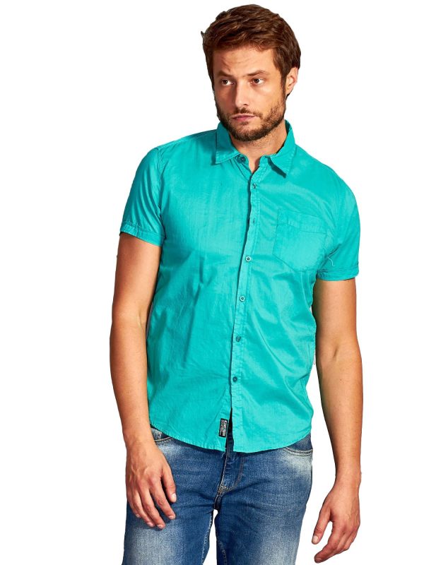 Wholesale Green Plain Men's Shirt Funk n Soul