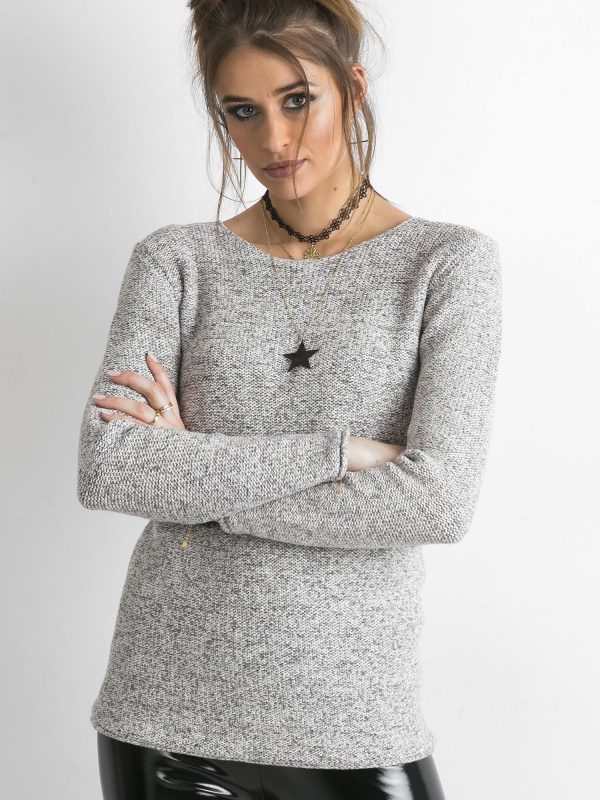 Wholesale Grey melange sweater