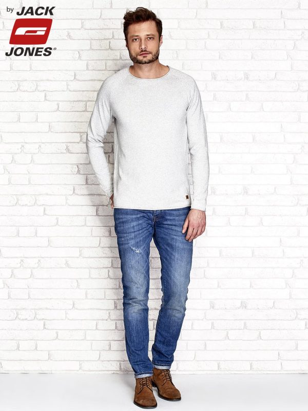 Wholesale Basic men's light gray sweater