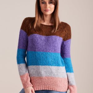 Wholesale Women's Colorful Striped Sweater