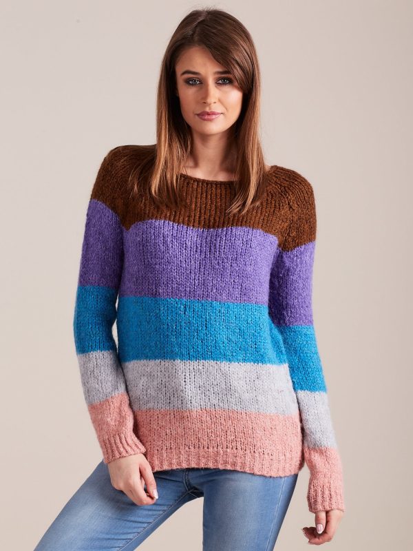 Wholesale Women's Colorful Striped Sweater