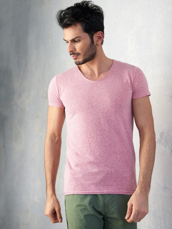 Wholesale Light Purple Melange Men's T-Shirt