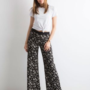 Wholesale Black Floral Pants