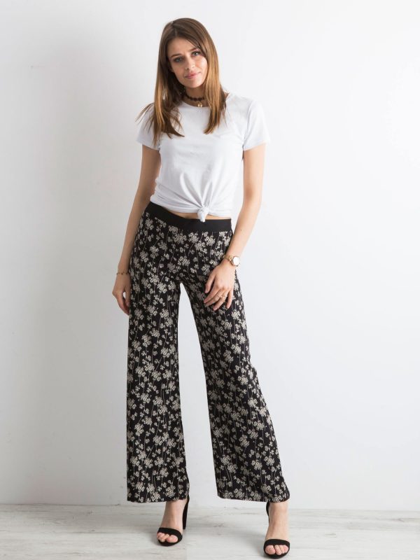 Wholesale Black Floral Pants