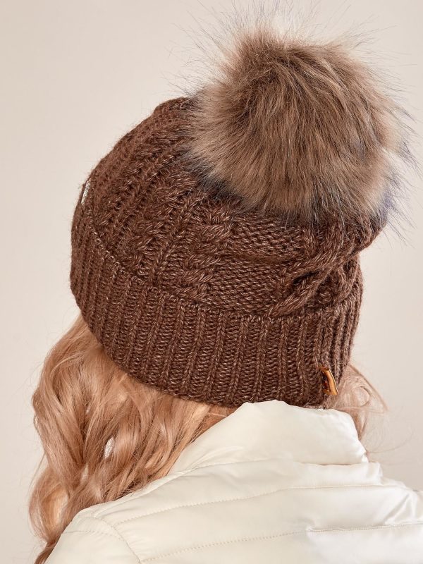 Wholesale Brown cap in braid weave