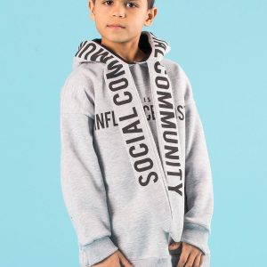 Wholesale Grey padded hoodie for children