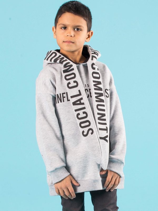 Wholesale Grey padded hoodie for children