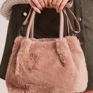 Wholesale Beige Faux Fur Bag