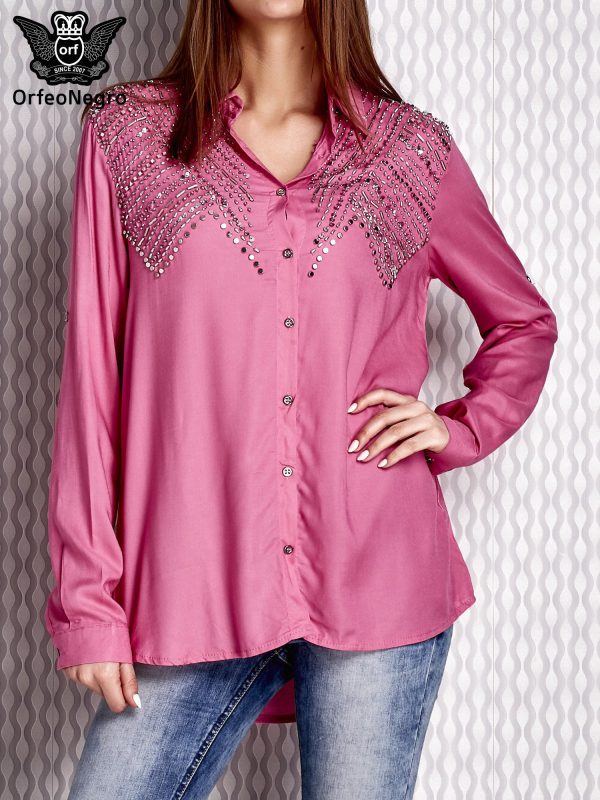 Wholesale Blouse with pink applique