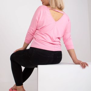 Wholesale Light pink plus size blouse with viscose Gloria