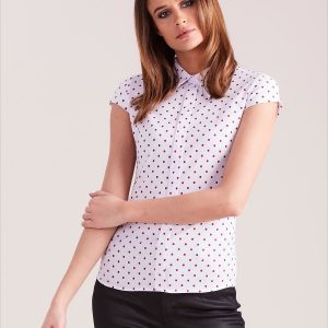 Wholesale White Short Sleeve Shirt with Det