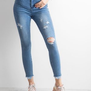 Wholesale High waisted skinny jeans blue