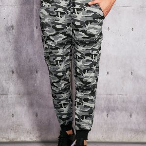 Wholesale Grey Warmed Camo Sweatpants