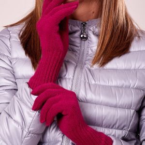 Wholesale Fuchsia Long Rib Gloves