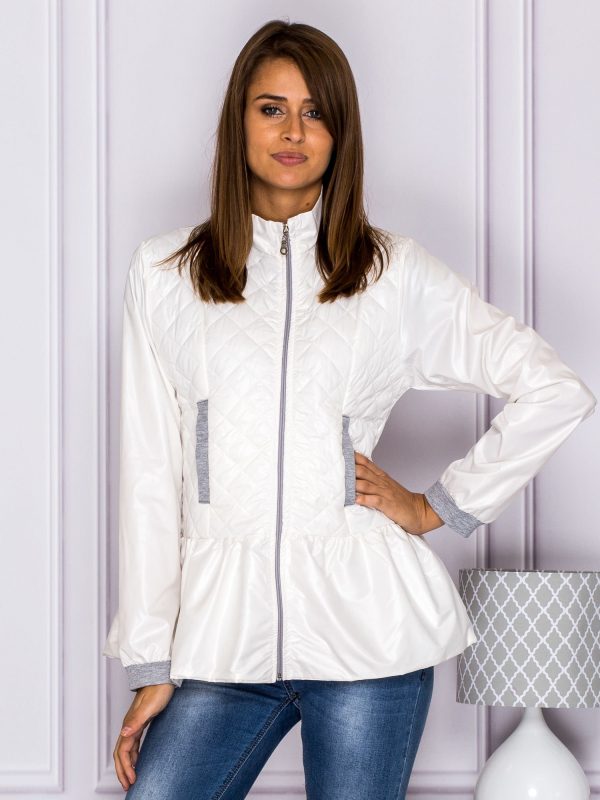 Wholesale Quilted transition jacket with ecru basque