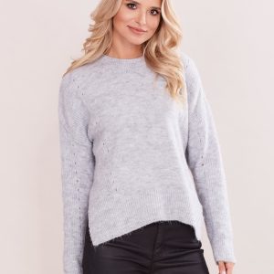 Wholesale Gray asymmetrical sweater