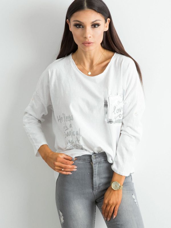 Wholesale Women's white loose blouse