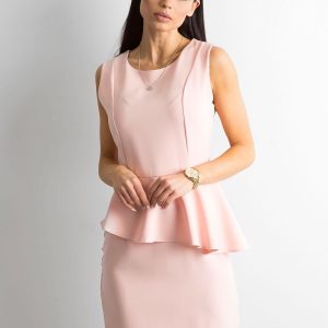 Wholesale Pale pink dress with a basque