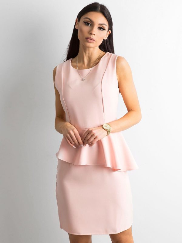 Wholesale Pale pink dress with a basque