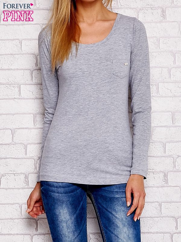 Wholesale Light grey blouse with lace back