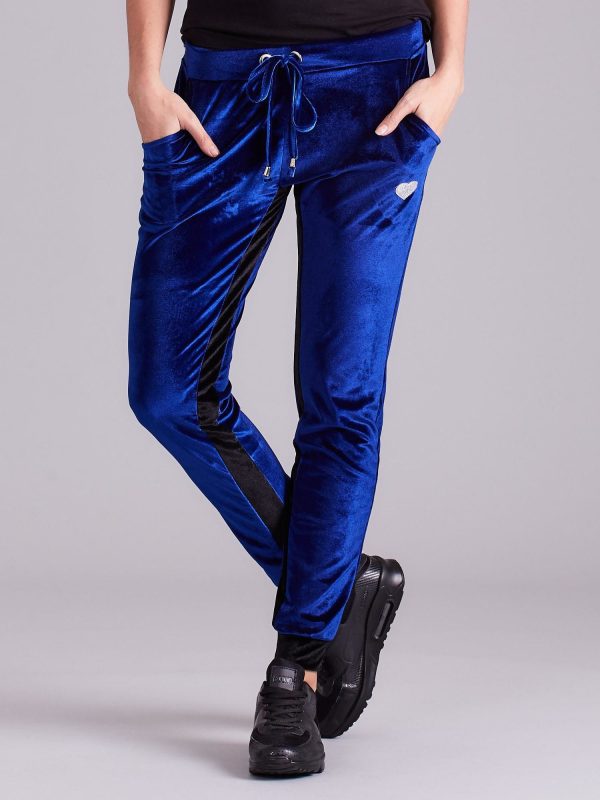 Wholesale Blue velour sweatpants