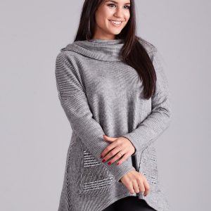 Wholesale Asymmetrical hoodie light grey