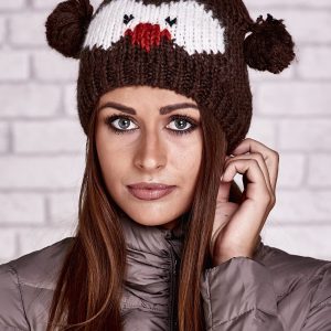 Wholesale Brown owl cap with ears