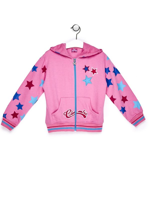 Wholesale Light pink sweatshirt for girl with stars