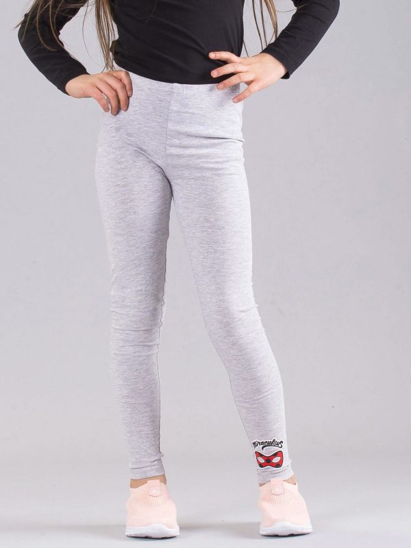 Wholesale Gray girls leggings with MIRACULOUS print