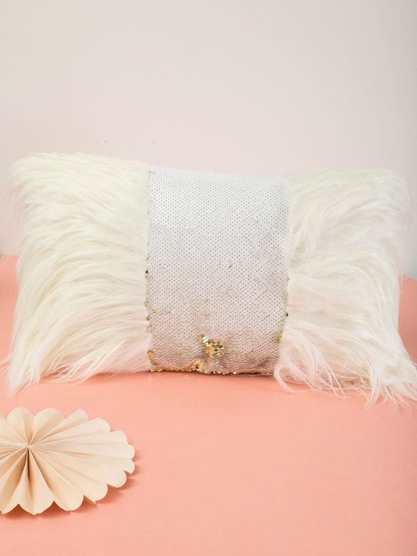 Wholesale White Sequin Pillow