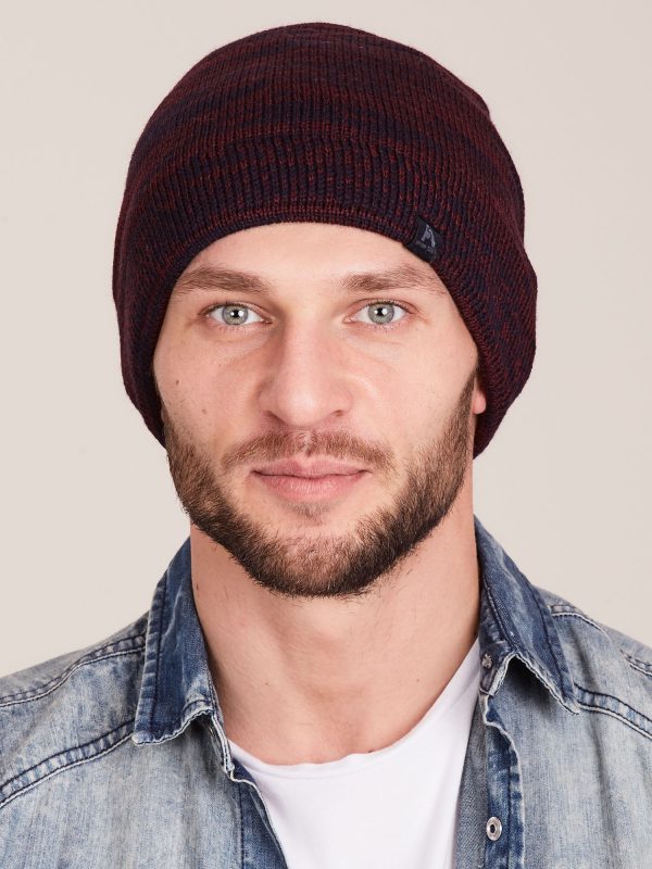 Wholesale Burgundy melange men's beanie