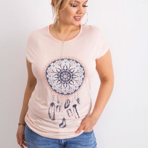 Wholesale Pale Pink Plus Size Women's T-Shirt