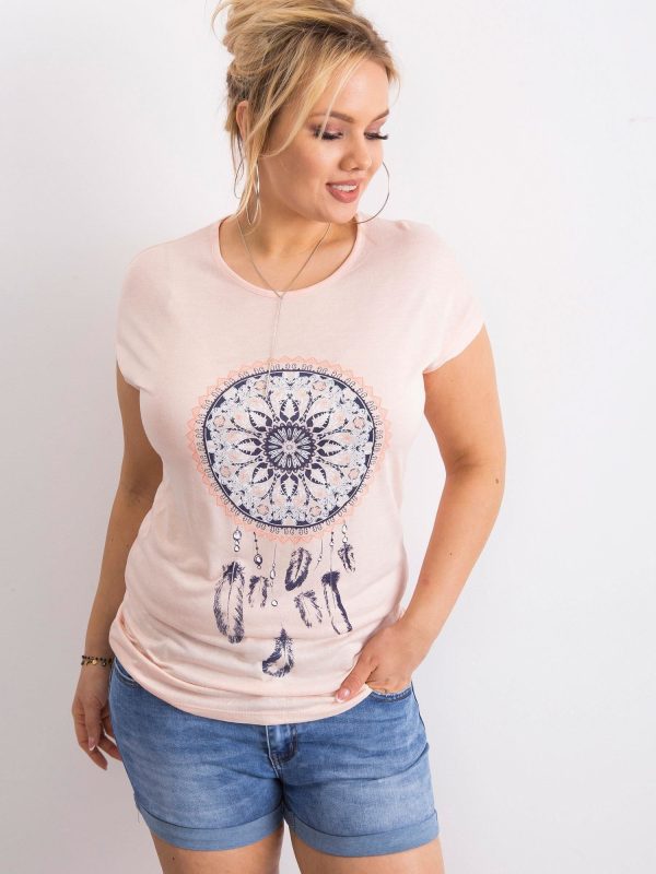 Wholesale Pale Pink Plus Size Women's T-Shirt