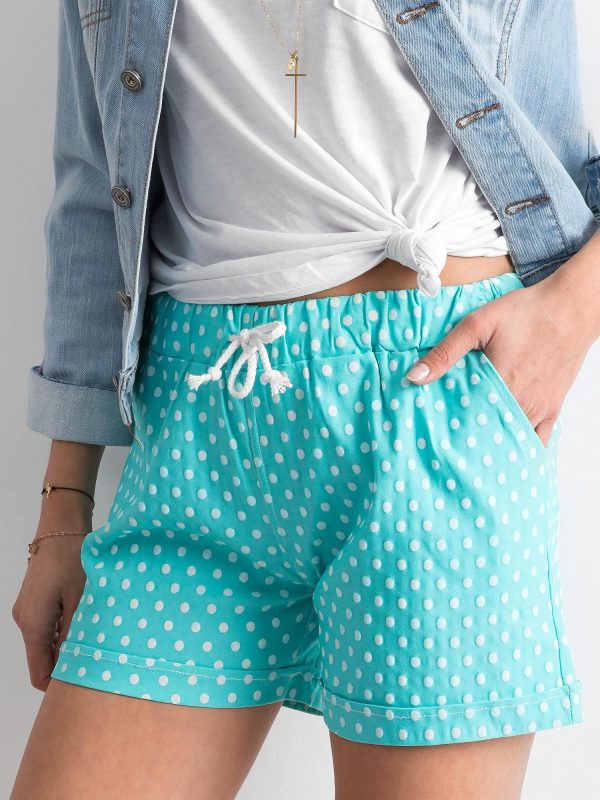 Wholesale Turquoise shorts with peas