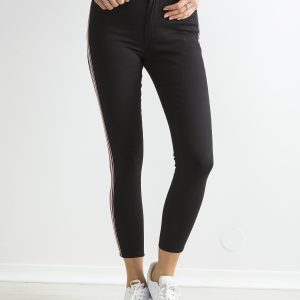 Wholesale Black skinny tube jeans with stripes