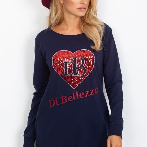 Wholesale Navy blue sweatshirt with applique