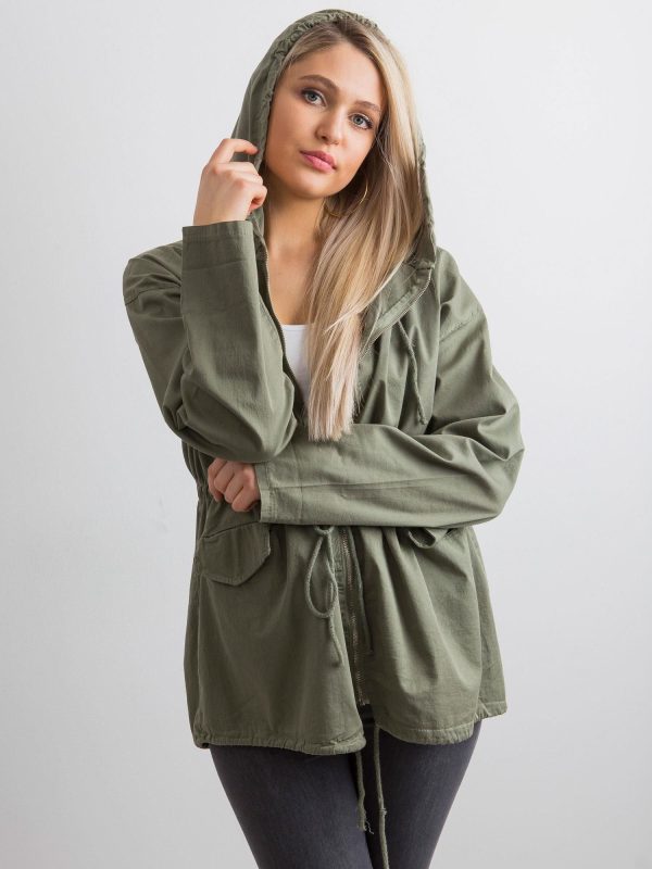 Wholesale Khaki Women's Hooded Jacket