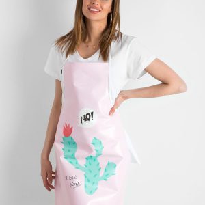 Wholesale Light pink kitchen apron with print