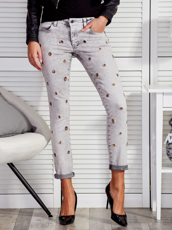 Wholesale Grey pants with circles