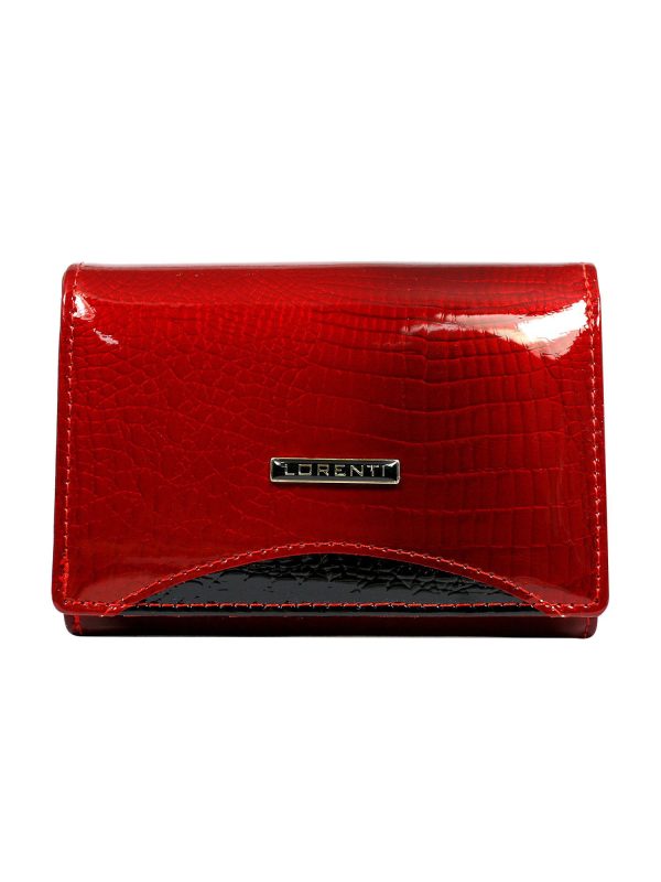 Wholesale Red leather wallet with black insert