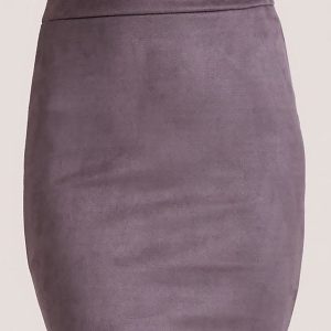 Wholesale Imitation Suede Pencil Skirt Gray