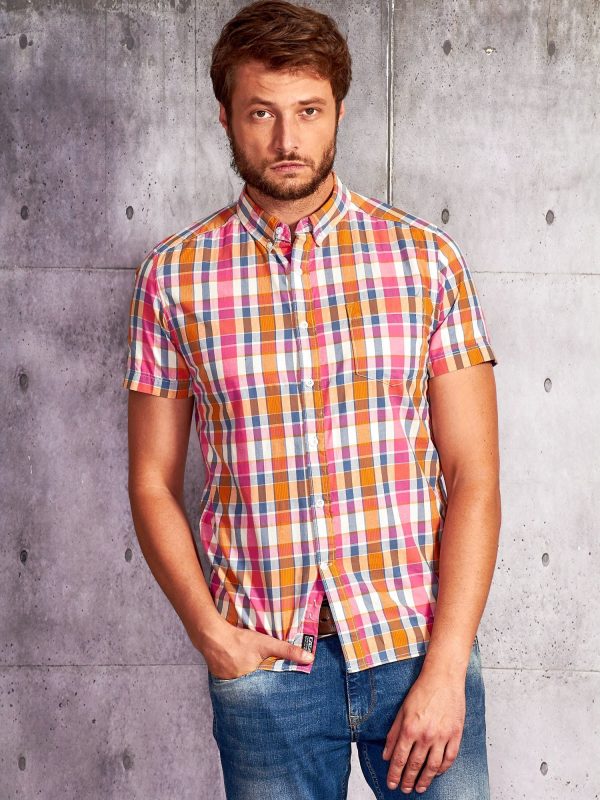 Wholesale Funk n Soul Men's Pink Plaid Shirt