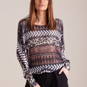 Wholesale Black Thin Pattern Sweater