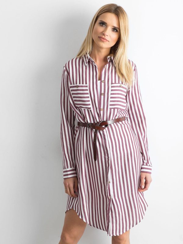 Wholesale Burgundy Striped Shirt Shirt