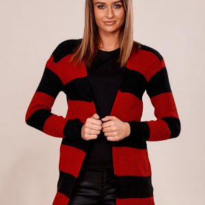 Wholesale Red and black sweater without fastener