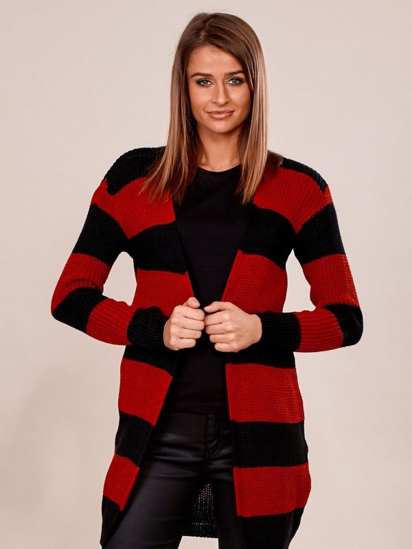 Wholesale Red and black sweater without fastener