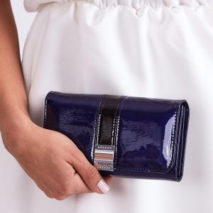 Wholesale Leather Patent Women's Wallet Navy Blue