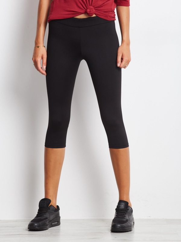 Wholesale Short Slightly Warmed Sports Leggings Black